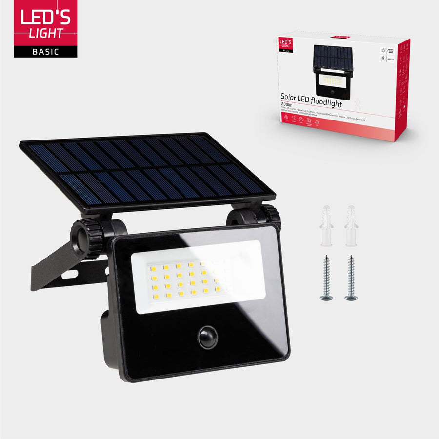 LED's Light Solar Floodlight with motion sensor - Fully wireless outdoor lamp - Black - LED.nl