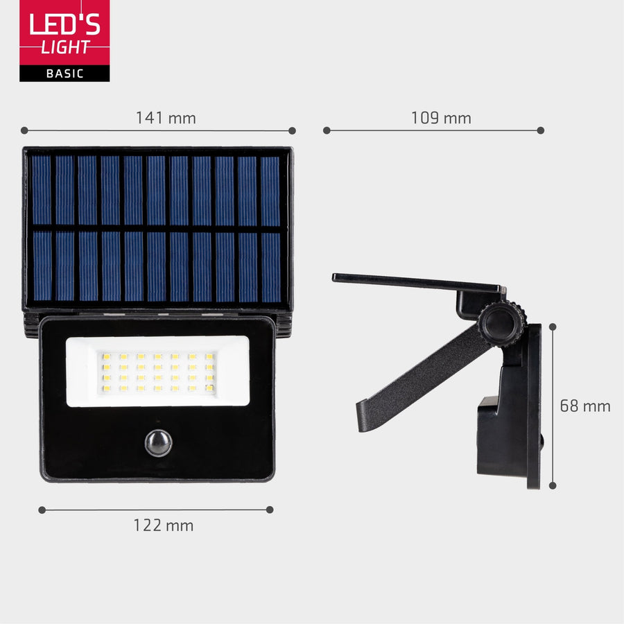 LED's Light Solar Floodlight with motion sensor - Fully wireless outdoor lamp - Black - LED.nl