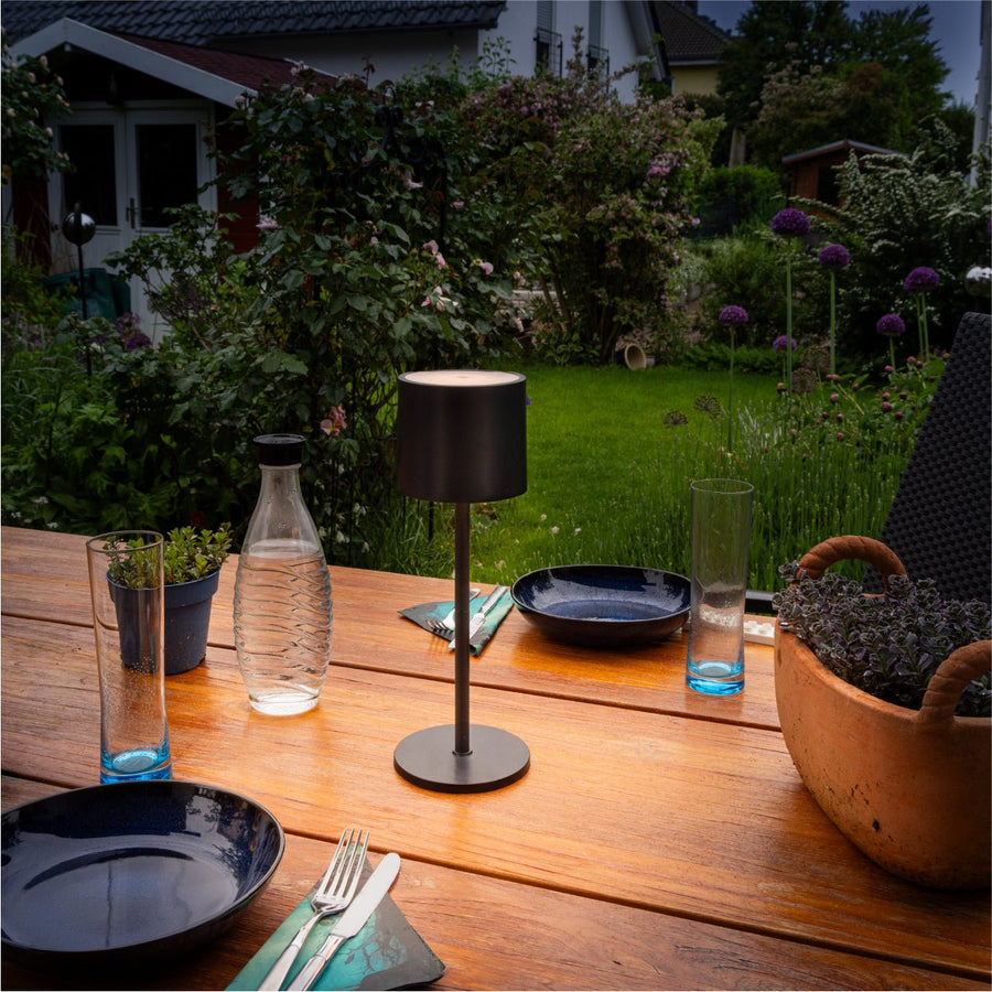 LED's Light Tischleuchte mit Akku - wiederaufladbar und kabellos - für den Innen- und Außenbereich - 3 Farben - Schwarz - lidstore.shop