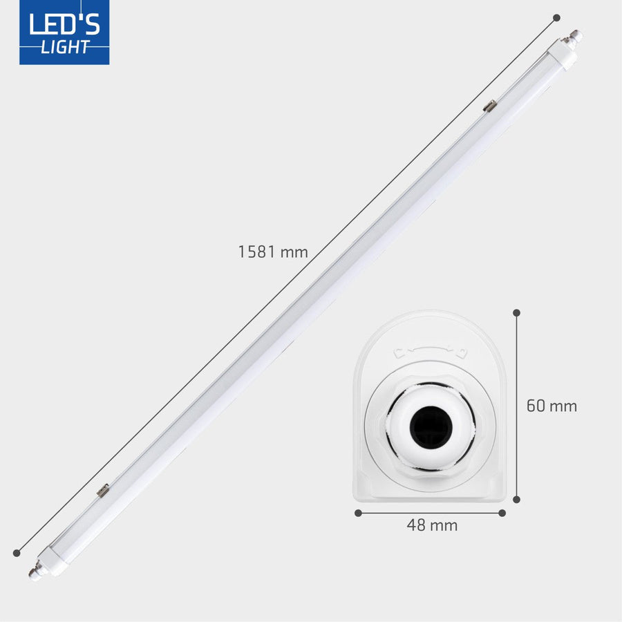 4er-Pack – LED-Leuchtstoffröhrenleuchte mit LED-Streifen – verbindbar – 46 W, 150 cm, 5520 lm, 4000 K - lidstore.shop