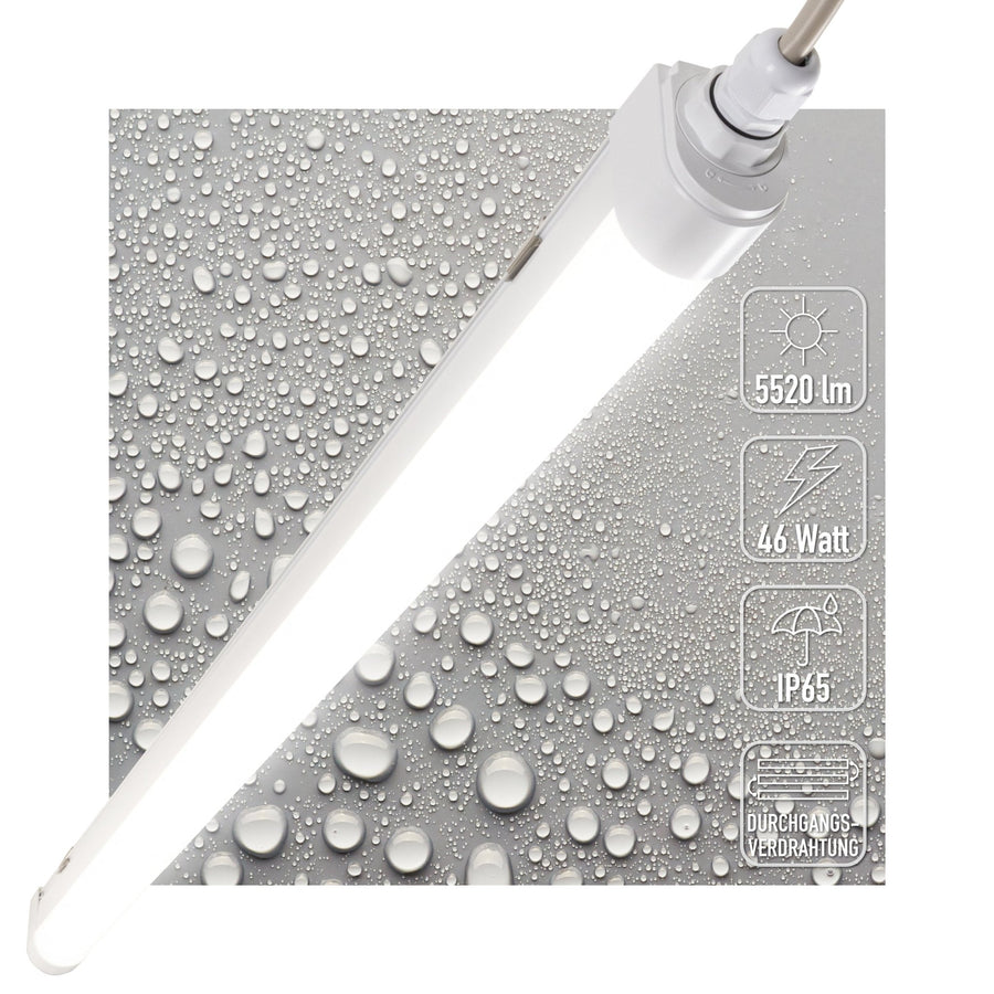 LED-Leuchte mit LED-Streifen – bis zu 15 Lampen anschließbar – 46 W, 150 cm, 5520 lm, 4000 K - lidstore.shop