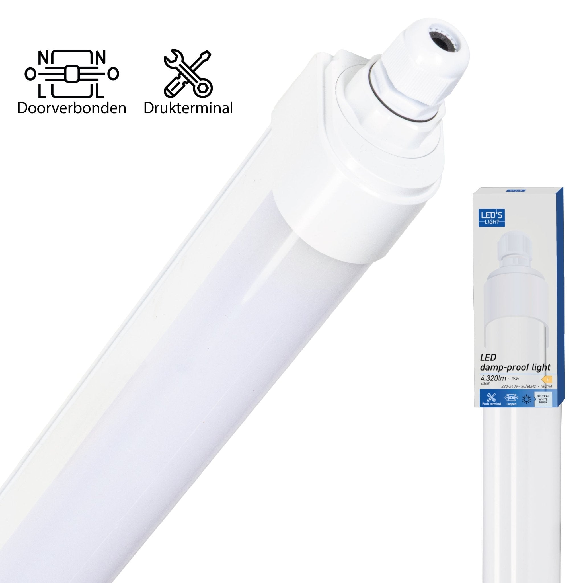 LED's Light TL armatuur met Strip - Koppelbaar tot 15 lampen- 46W 150cm 5520lm 4000K LED.nl