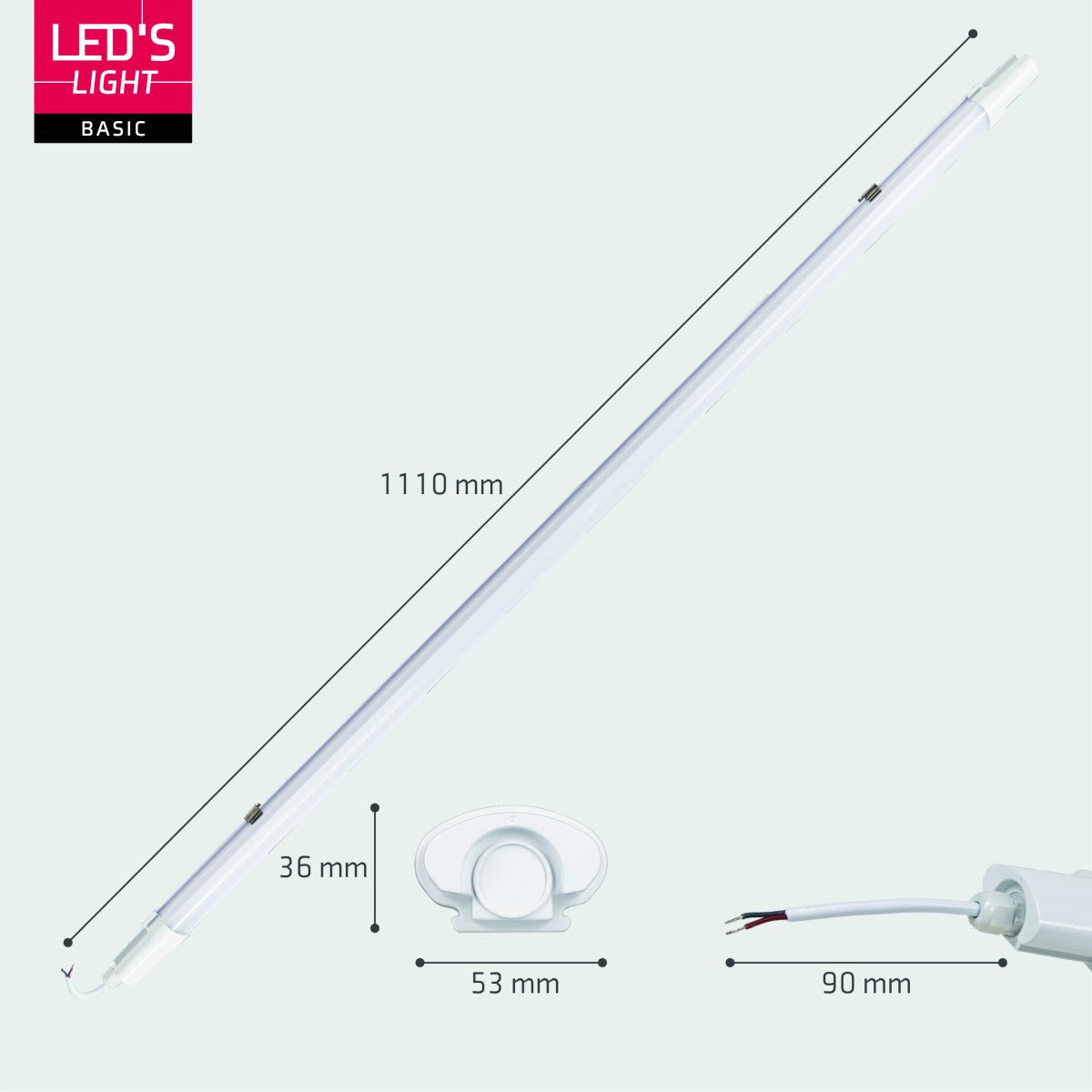 LED's Light TL Licht balk Batten 120 cm - Geschikt voor alle binnen en vochtige ruimtes - 18W - IP65 - IK08 - 1900lm TL verlichting LED.nl