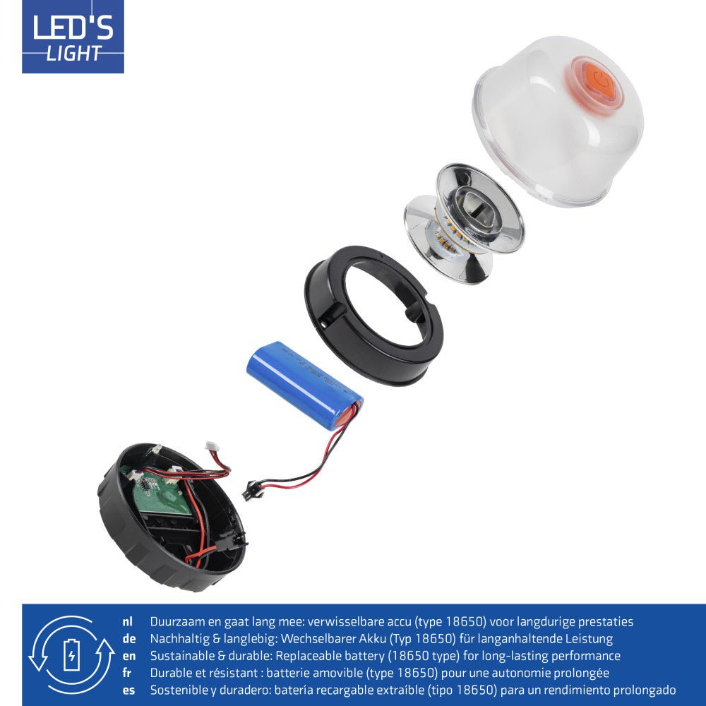 LED's Light WARN-X LED signaal-noodverlichting -5000mAh - IP54 - Amber Noodverlichting LED.nl
