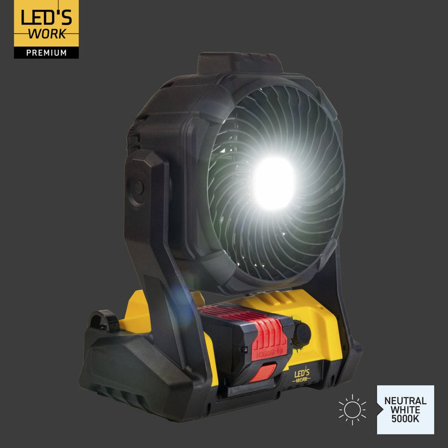 LED's Work 18V Arbeitsleuchte mit Ventilator - 48W 3000lm 5000K - IP20 - lidstore.shop