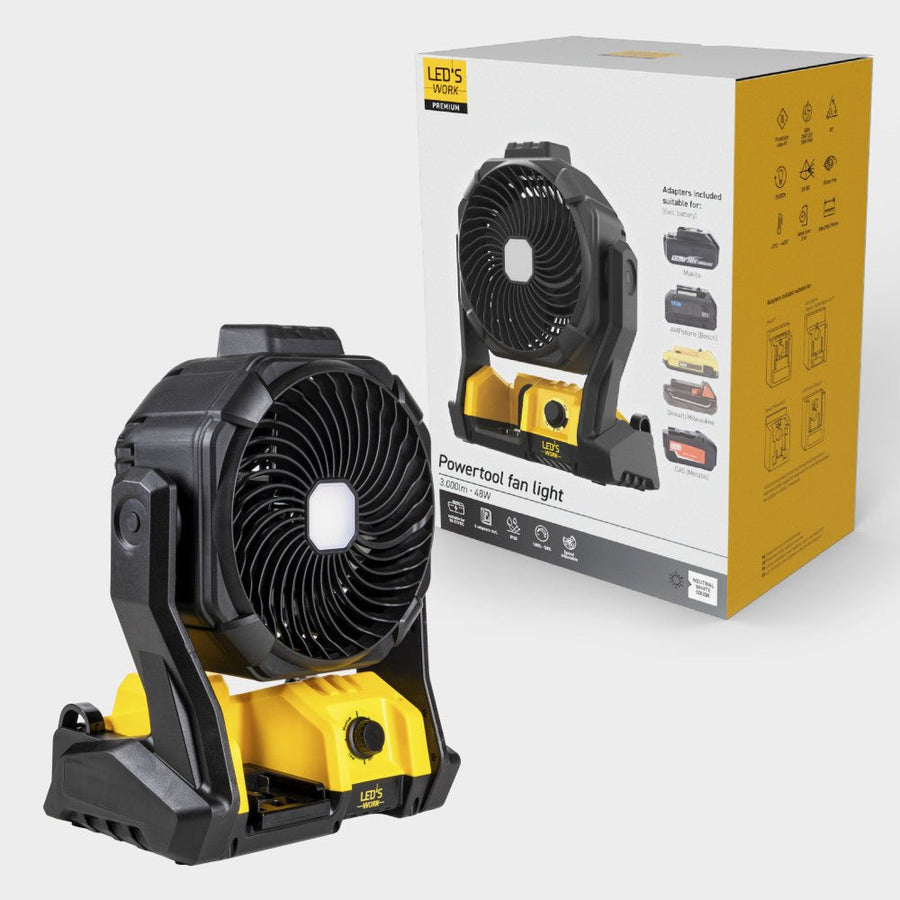 LED's Work 18V Arbeitsleuchte mit Ventilator - 48W 3000lm 5000K - IP20 - lidstore.shop