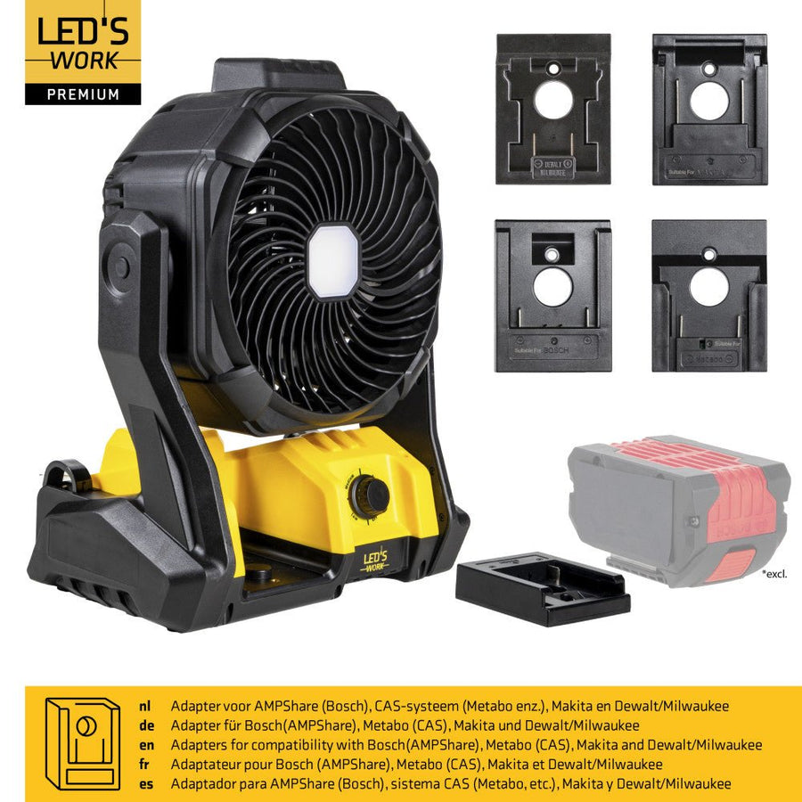 LED's Work 18V Arbeitsleuchte mit Ventilator - 48W 3000lm 5000K - IP20 - lidstore.shop