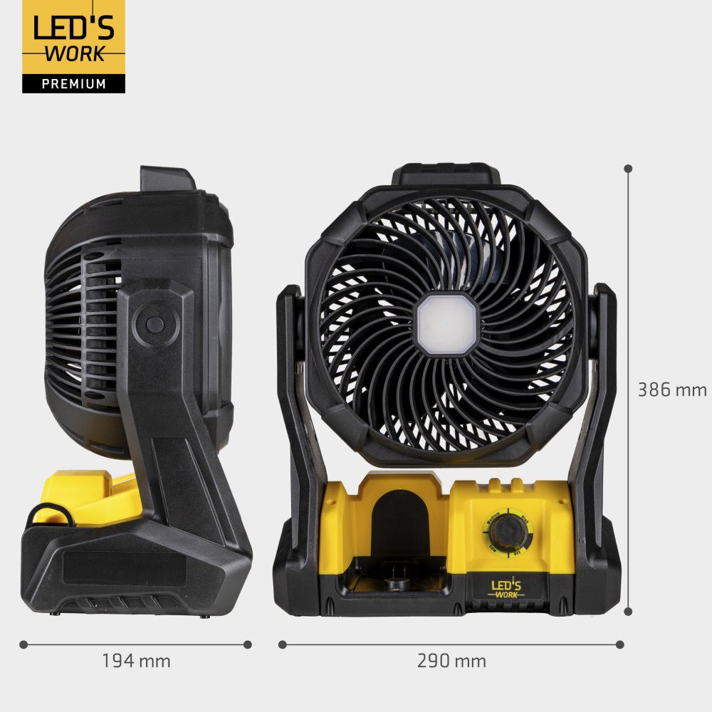 LED's Work 18V werklamp met ventilator - 48W 3000lm 5000K - IP20 Werklampen LED.nl