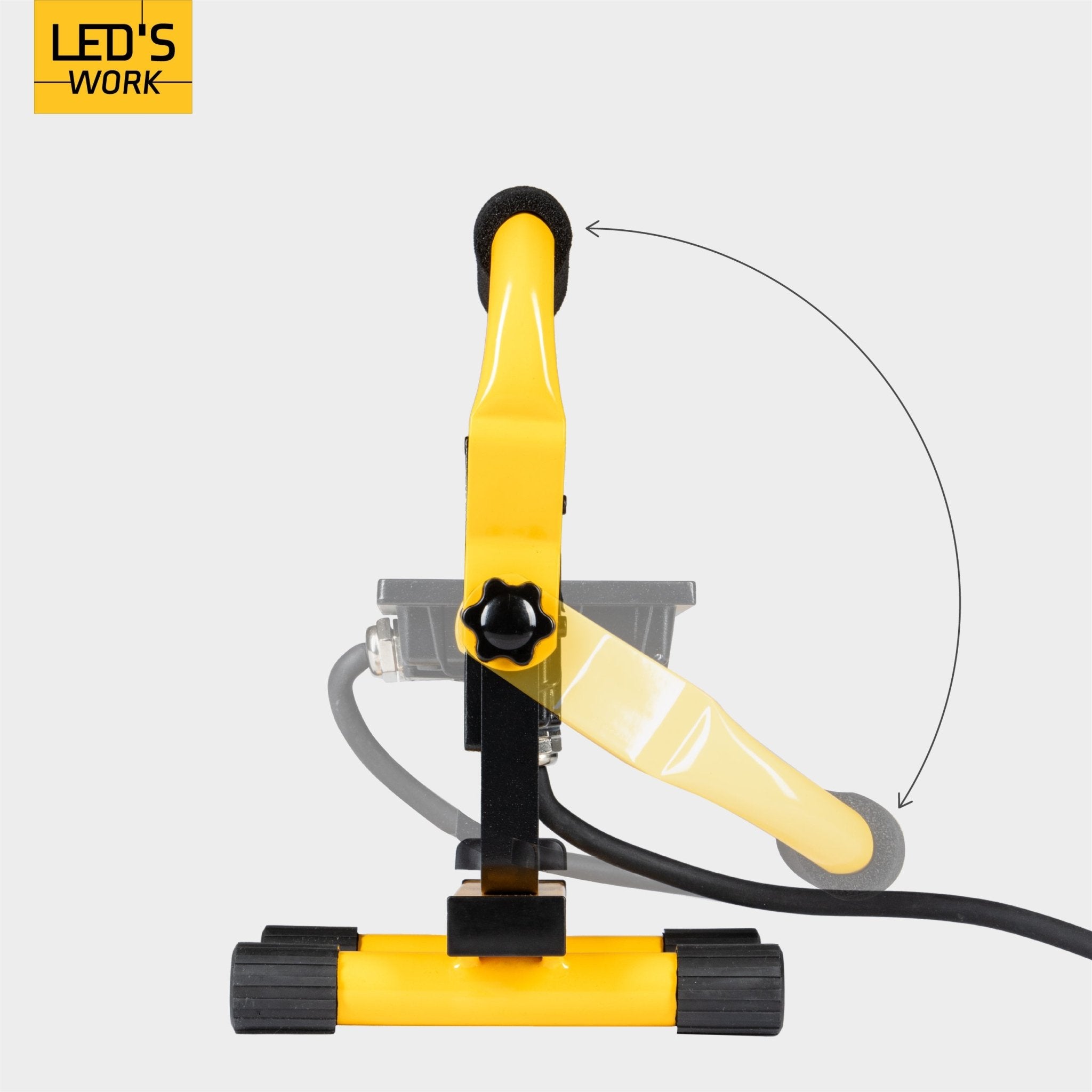 LED's Work Bouwlamp Werklamp 2000 - Verstelbare beugel - Waterdicht (IP65) - Zwart geel - Bedraad Werklampen LED.nl