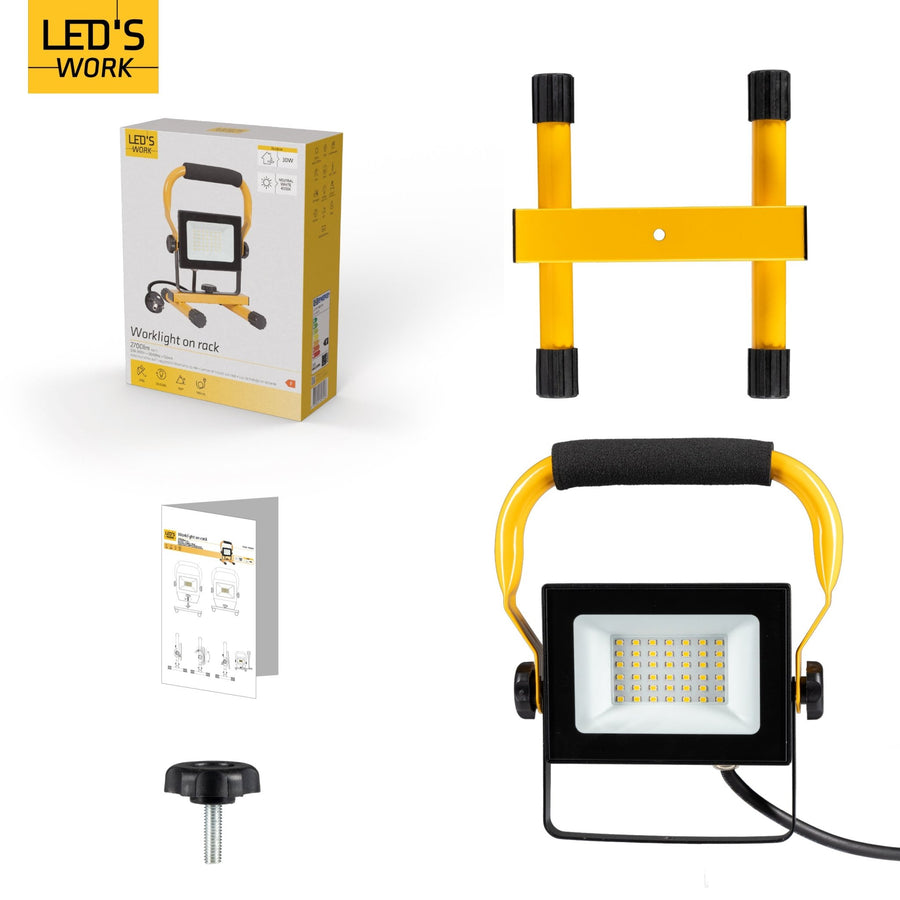 LED's Work Construction Lamp 3100 - Verstellbare Halterung - Wasserdicht (IP65) - Schwarz Gelb - lidstore.shop