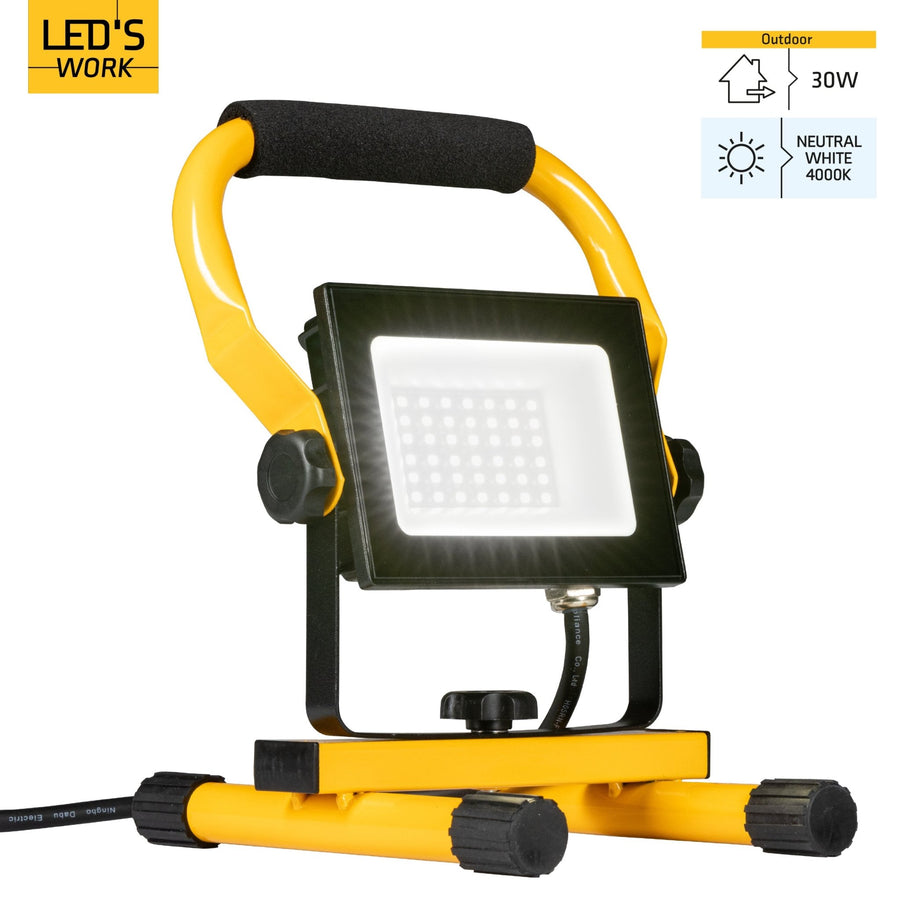 LED's Work Construction Lamp 3100 - Verstellbare Halterung - Wasserdicht (IP65) - Schwarz Gelb - lidstore.shop