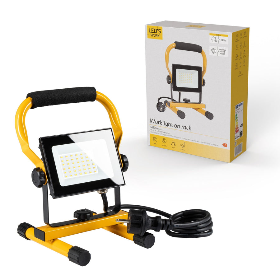 LED's Work Construction Lamp 3100 - Verstellbare Halterung - Wasserdicht (IP65) - Schwarz Gelb - lidstore.shop