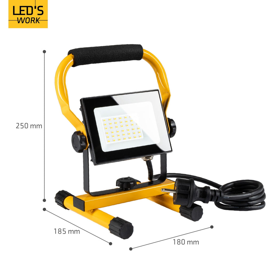 LED's Work Construction Lamp 3100 - Verstellbare Halterung - Wasserdicht (IP65) - Schwarz Gelb - lidstore.shop