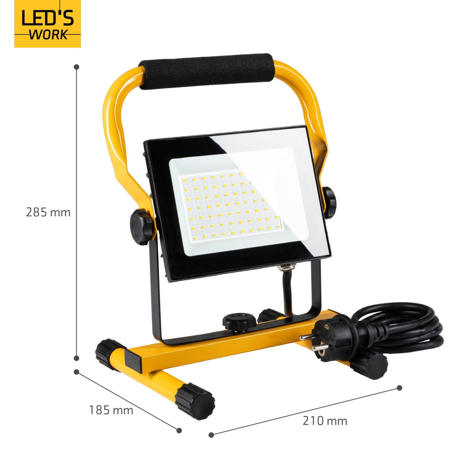 LED's Work Construction Lamp 4900 - Adjustable bracket - Waterproof (IP65) - Black yellow - LED.nl