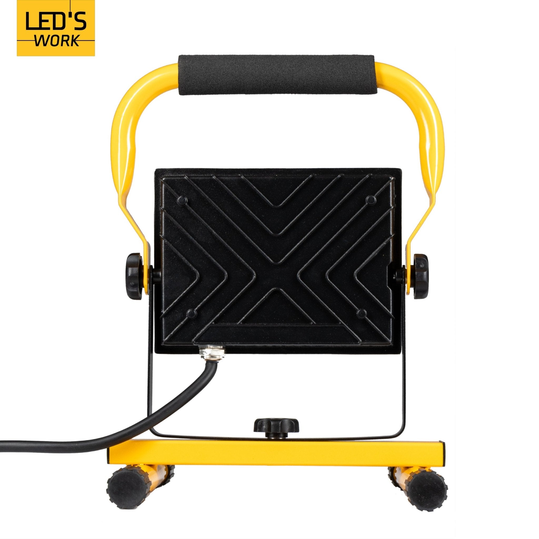 LED's Work 50W Bouwlamp Werklamp Bedraad 4900lm - Verstelbare beugel - Waterdicht (IP65) - Zwart geel Werklampen LED.nl