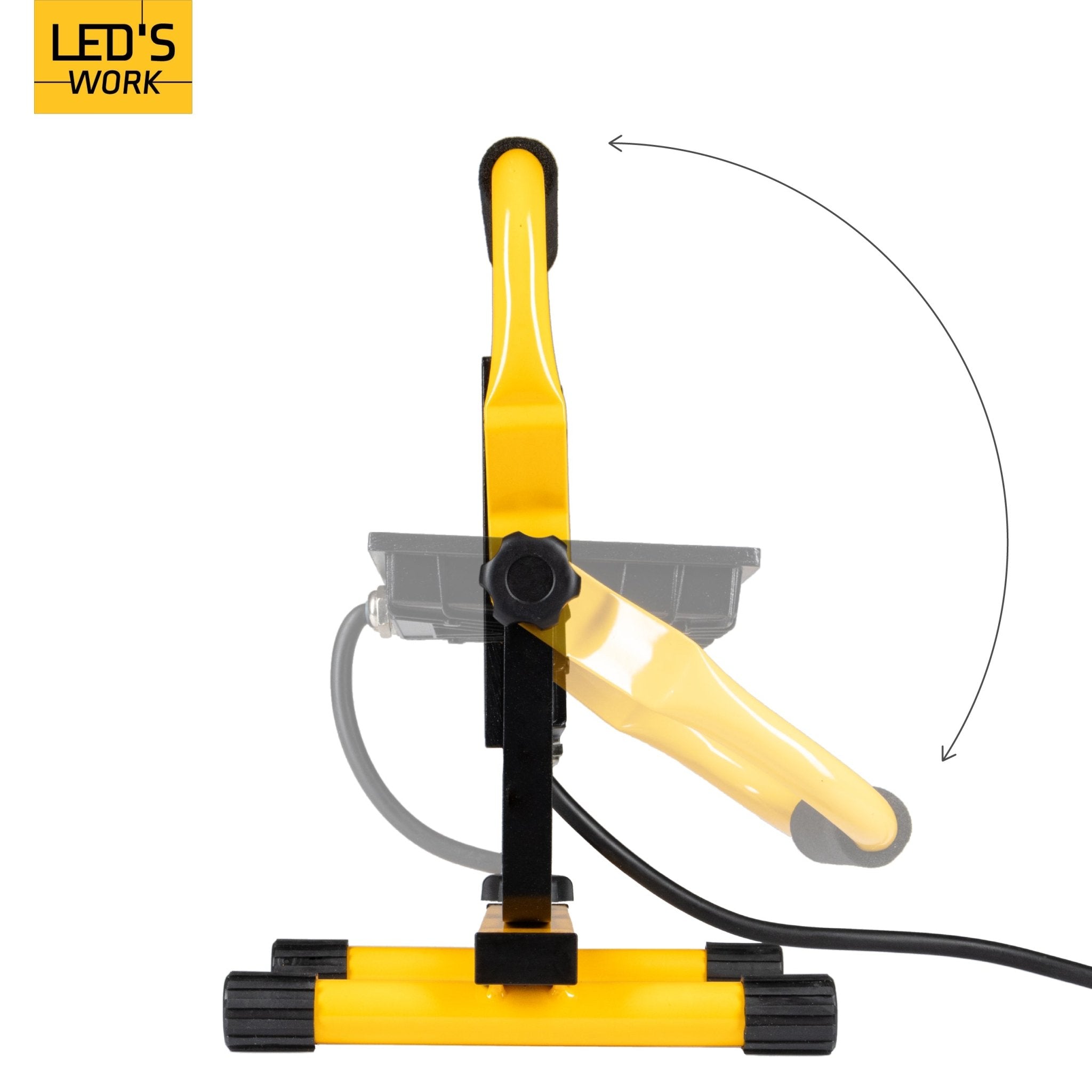LED's Work 50W Bouwlamp Werklamp Bedraad 4900lm - Verstelbare beugel - Waterdicht (IP65) - Zwart geel Werklampen LED.nl