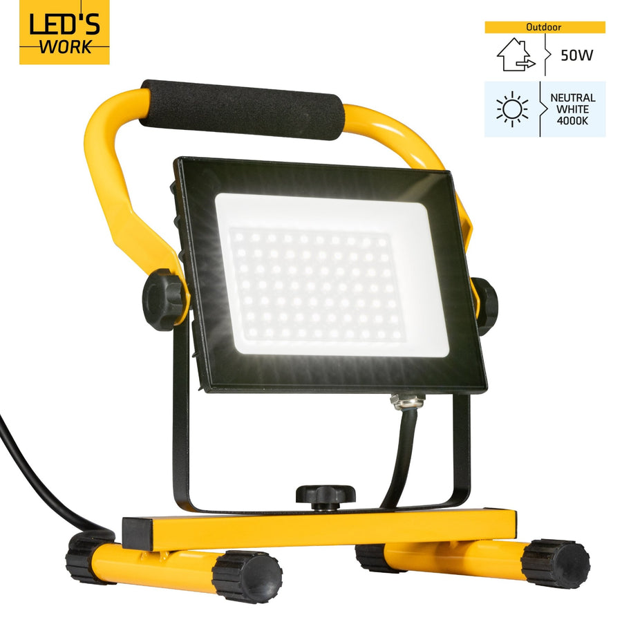 LED's Work Construction Lamp 4900 - Adjustable bracket - Waterproof (IP65) - Black yellow - LED.nl
