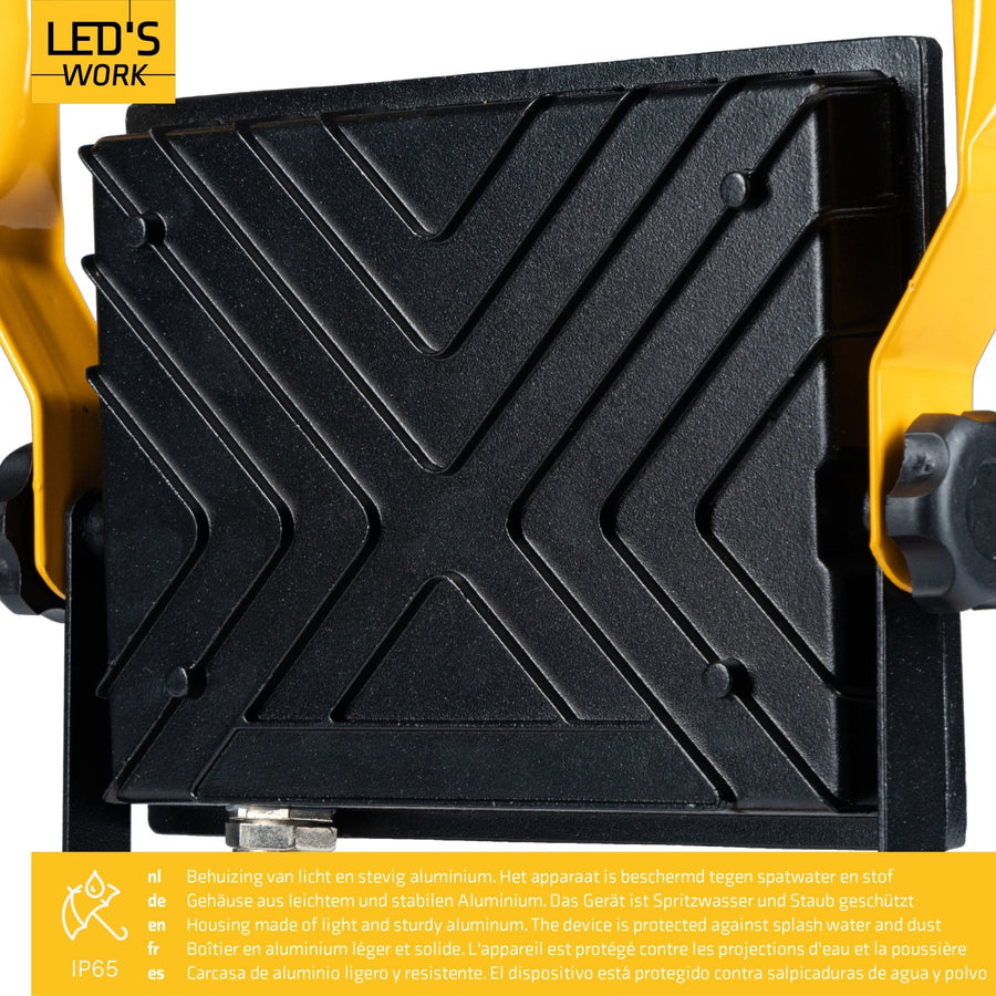 LED's Work Construction Lamp 4900 - Adjustable bracket - Waterproof (IP65) - Black yellow - LED.nl