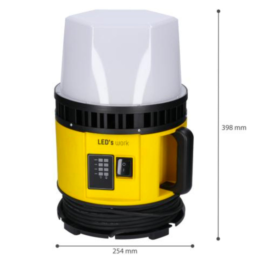 LED-Arbeitsleuchte 18V HybridPro, 12000 lm – 360°-Licht – batterie- und netzbetrieben – 80 W – Schutzart IP55 und robust getestet - lidstore.shop