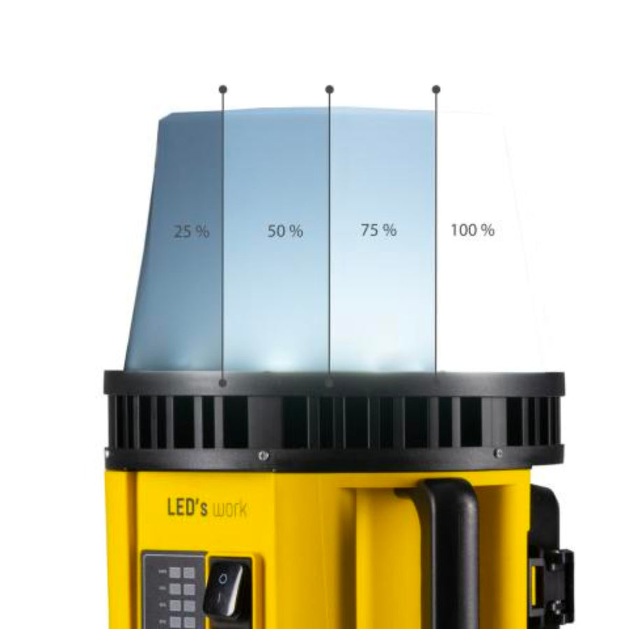 LED-Arbeitsleuchte 18V HybridPro, 12000 lm – 360°-Licht – batterie- und netzbetrieben – 80 W – Schutzart IP55 und robust getestet - lidstore.shop