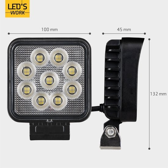 LED's Work LED Schijnwerper voor voertuigen - Geschikt voor tractor, vrachtwagen, auto, bus en schip - 26W Schijnwerpers LED.nl