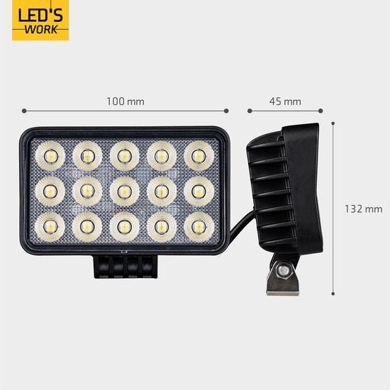 LED's Arbeitsscheinwerfer für Fahrzeuge - Geeignet für Traktor, LKW, Auto, Bus und Schiff - 45W - lidstore.shop