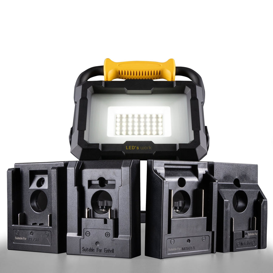 LED's Work Rechargeable 18V Construction Lamp - Works on 18V batteries - 3 steps dimmable - LED.nl