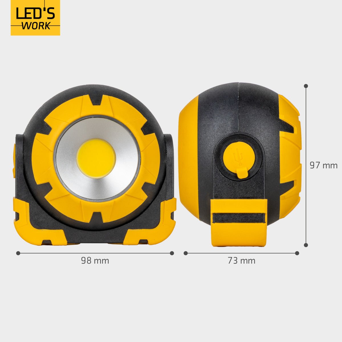 LED's Work Oplaadbare LED Looplamp – Krachtige Draadloze 800 Lumen Werk- & Noodlamp Werklampen LED.nl