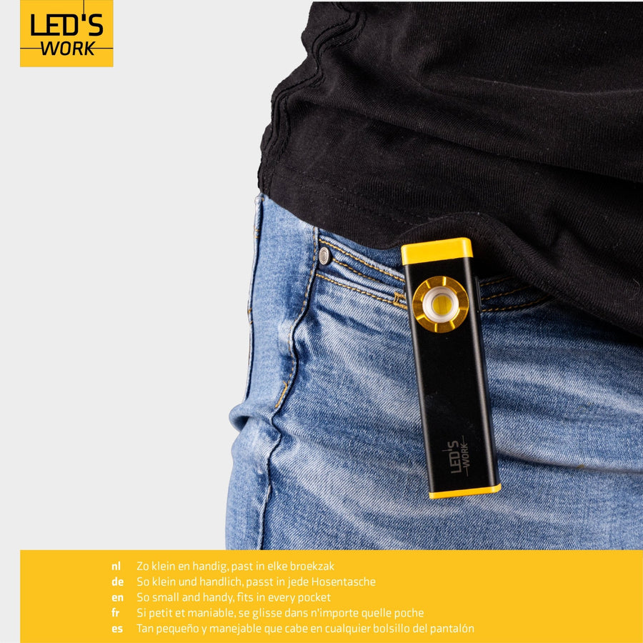 LED's Work Wiederaufladbare LED-Mini-Taschenlampe mit 3 Leuchtmodi (100, 500 und 700 Lumen) - lidstore.shop