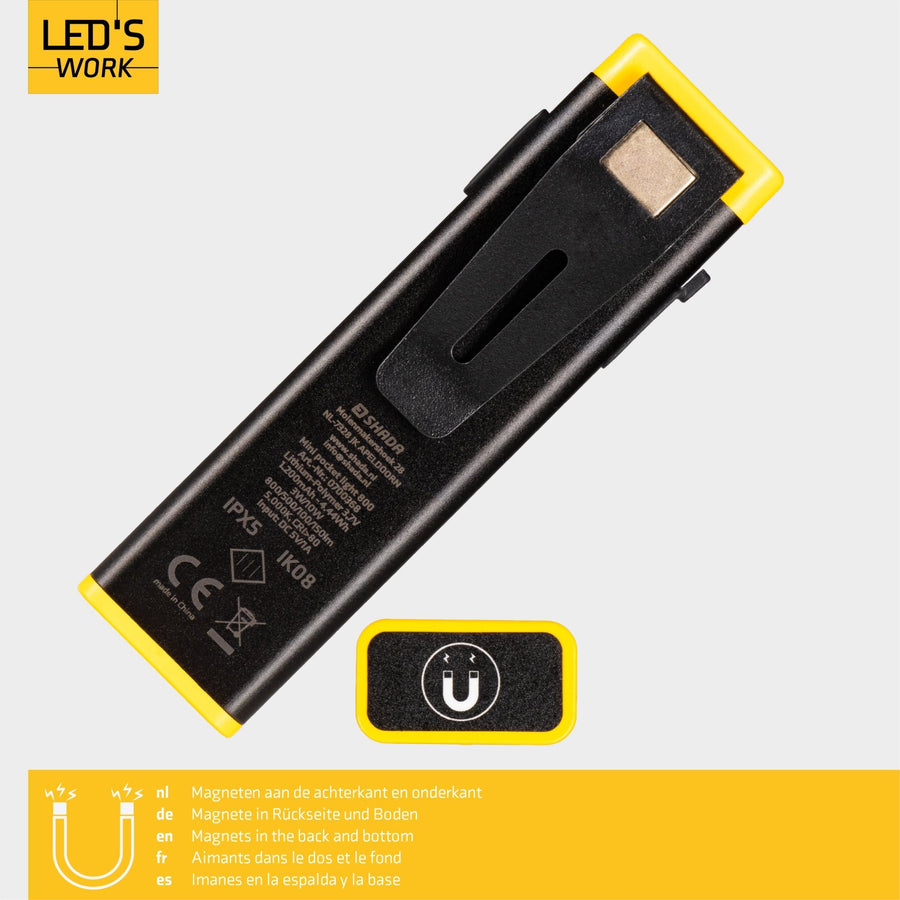 LED's Work Wiederaufladbare LED-Mini-Taschenlampe mit 3 Leuchtmodi (100, 500 und 700 Lumen) - lidstore.shop