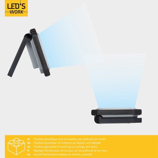 LED's Work Oplaadbare LED werklamp met accu 700 - Draadloos en draagbaar - 10W Bouwlampen LED.nl