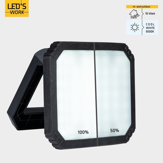LED's Work Oplaadbare LED werklamp met accu 700 - Draadloos en draagbaar - 10W Bouwlampen LED.nl