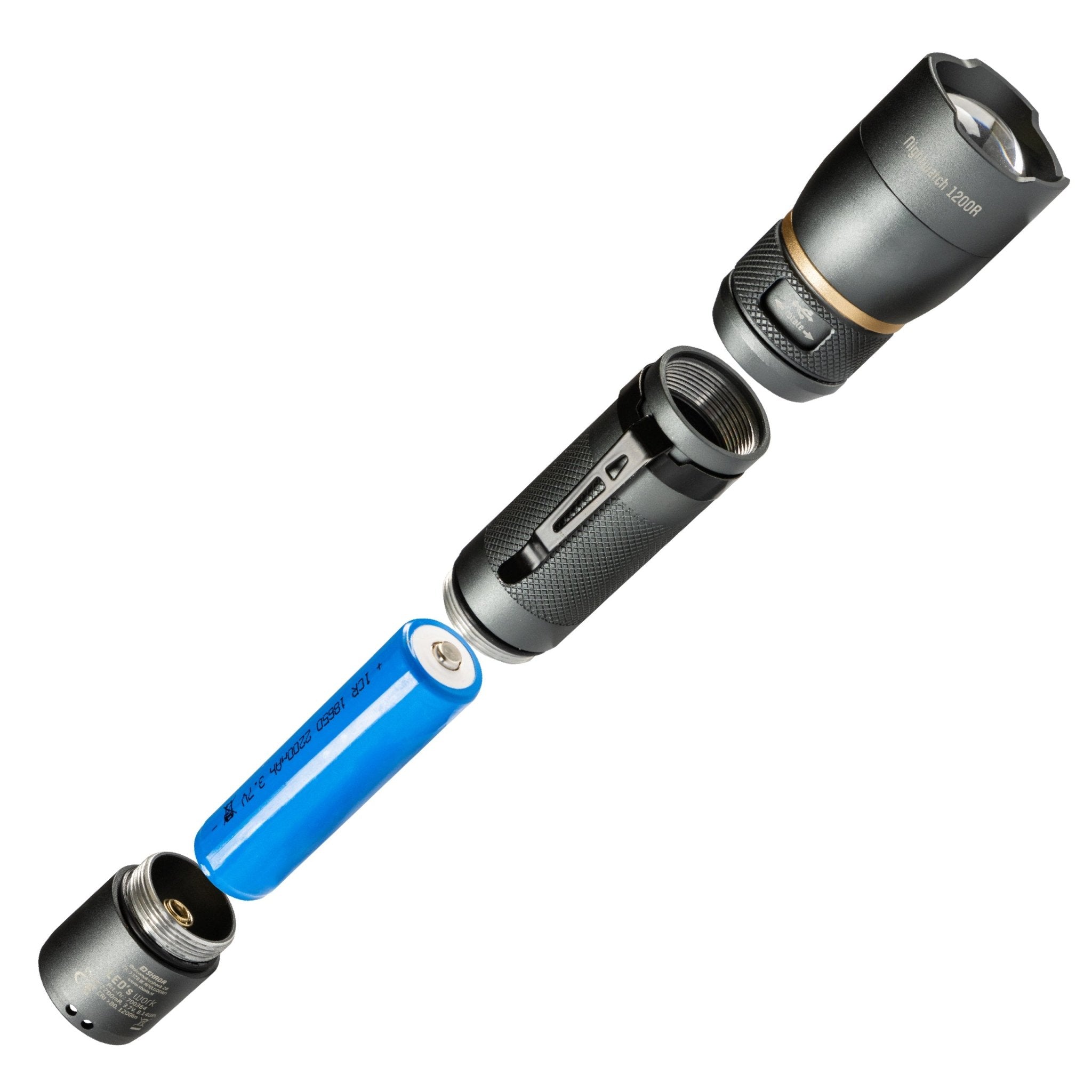 LED's Work Oplaadbare LED Zaklamp - 1200 Lumen - IPX7 Waterdicht - Met 3 lichtstanden LED.nl