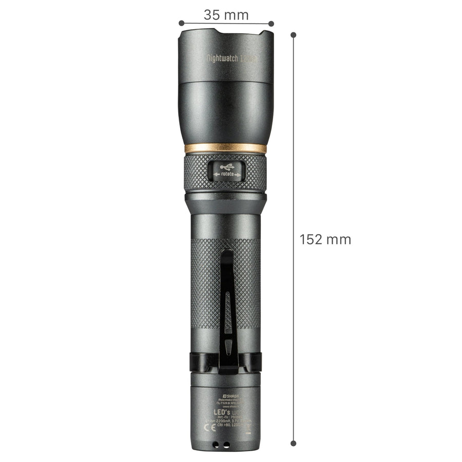 LED's Work Wiederaufladbare LED-Taschenlampe – 1200 Lumen – IPX7 wasserdicht – mit 3 Leuchtmodi - lidstore.shop