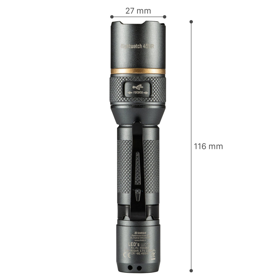 LED's Work Rechargeable LED Flashlight - 450 Lumen - IPX7 Waterproof - With 3 Light Modes - LED.nl