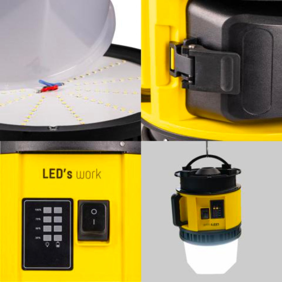 LED's Work Portable LED Construction Lamp 6000 - Universal rechargeable with 18V battery - 60W  - LED.nl