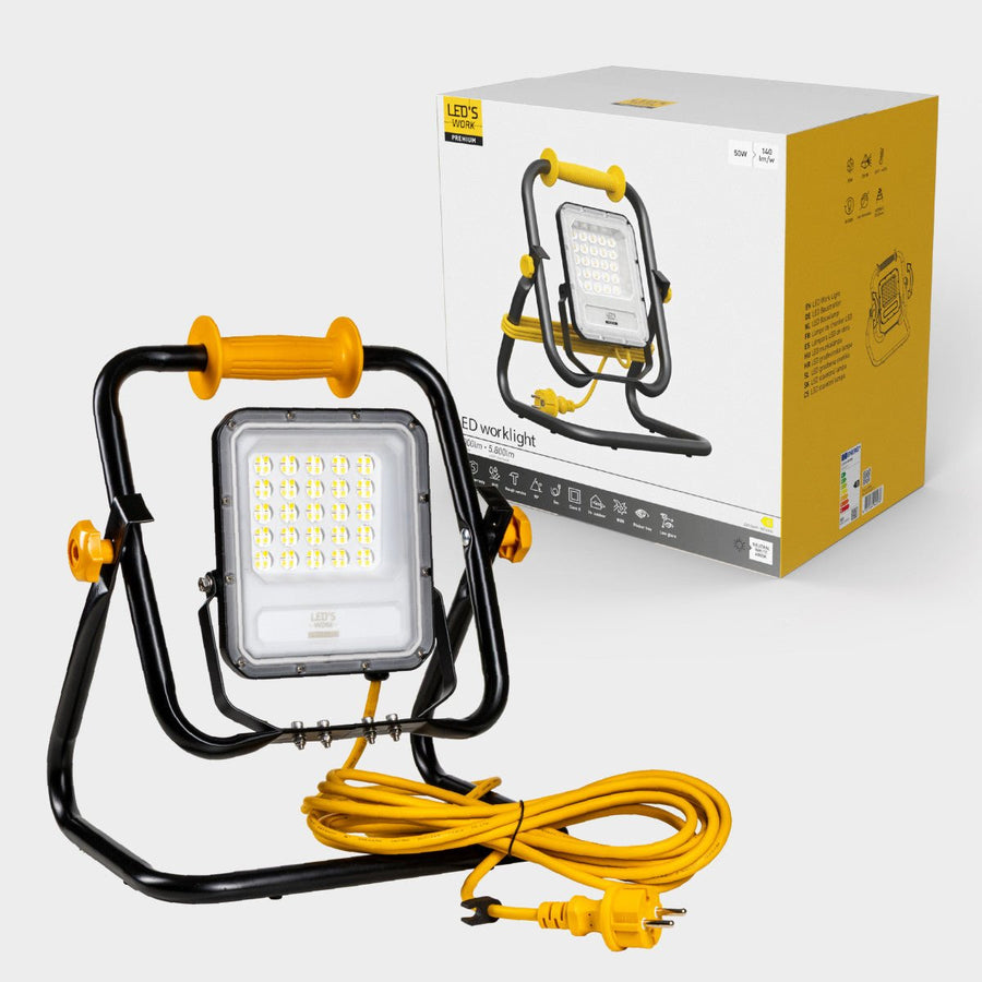 Hochwertige LED-Bauleuchte, Schutzklasse 2 – 50 W | 7000 lm | 4000 K - lidstore.shop