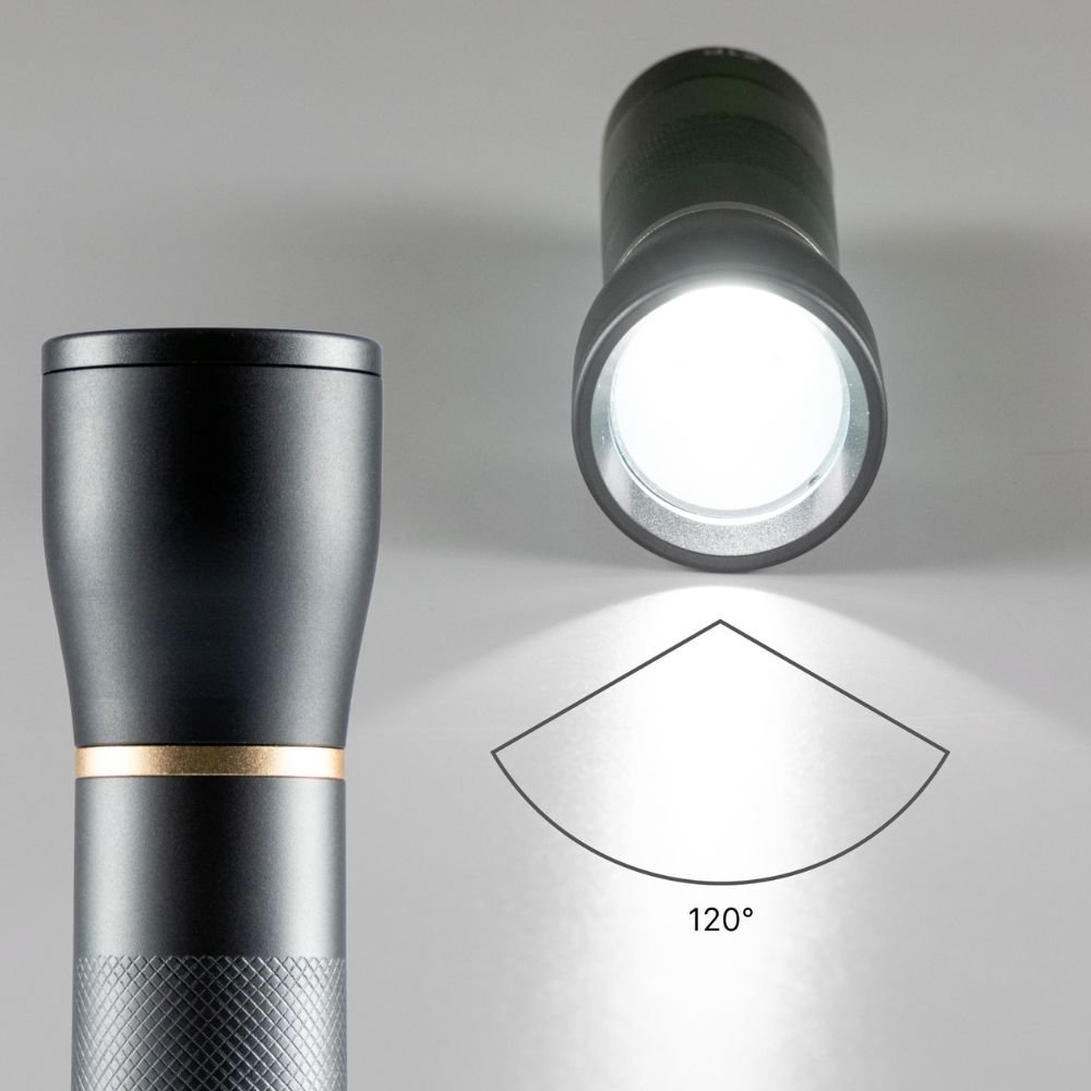 LED's Work Zaklamp op Batterijen (3x AAA) - 450 lumen - IPX4 Spatwaterdicht - Dimbaar in 3 standen LED.nl