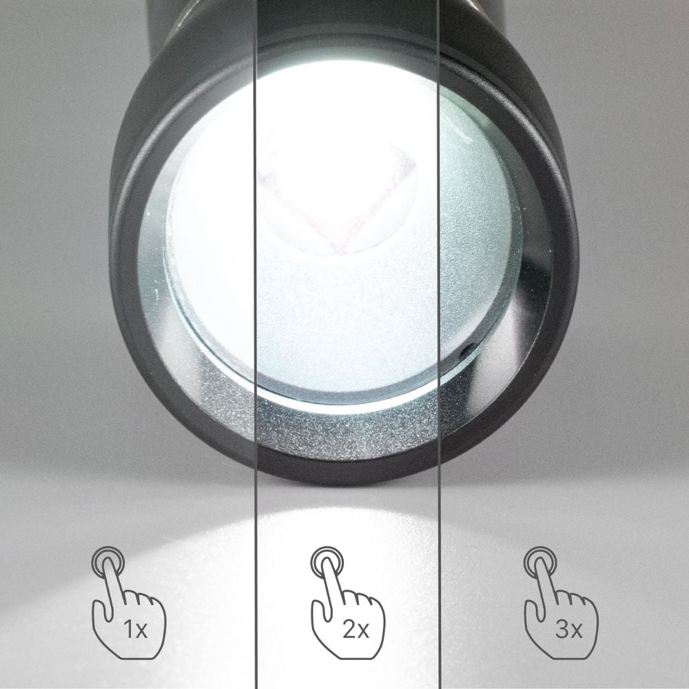 LED's Work Zaklamp op Batterijen (3x AAA) - 450 lumen - IPX4 Spatwaterdicht - Dimbaar in 3 standen LED.nl