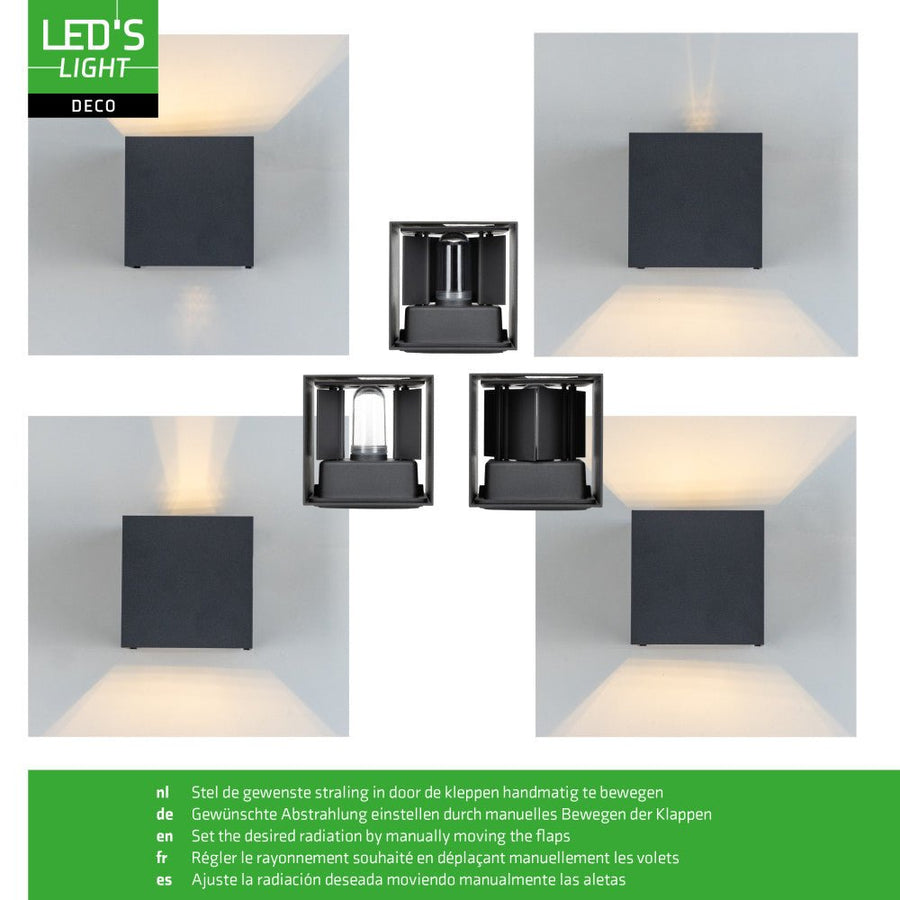 Lumo Cube Anthrazit – Wandleuchte ohne Leuchtmittel – ohne 1xG9 – IP65 - lidstore.shop