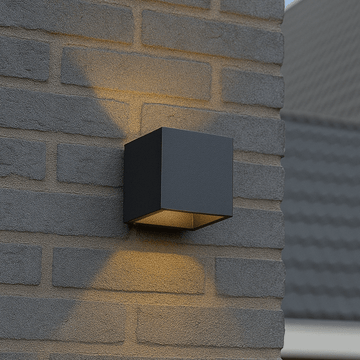 Lumo Cube Antraciet - Wandarmatuur zonder lichtbron - Excl 1xG9 - IP65 Wandlampen LED.nl
