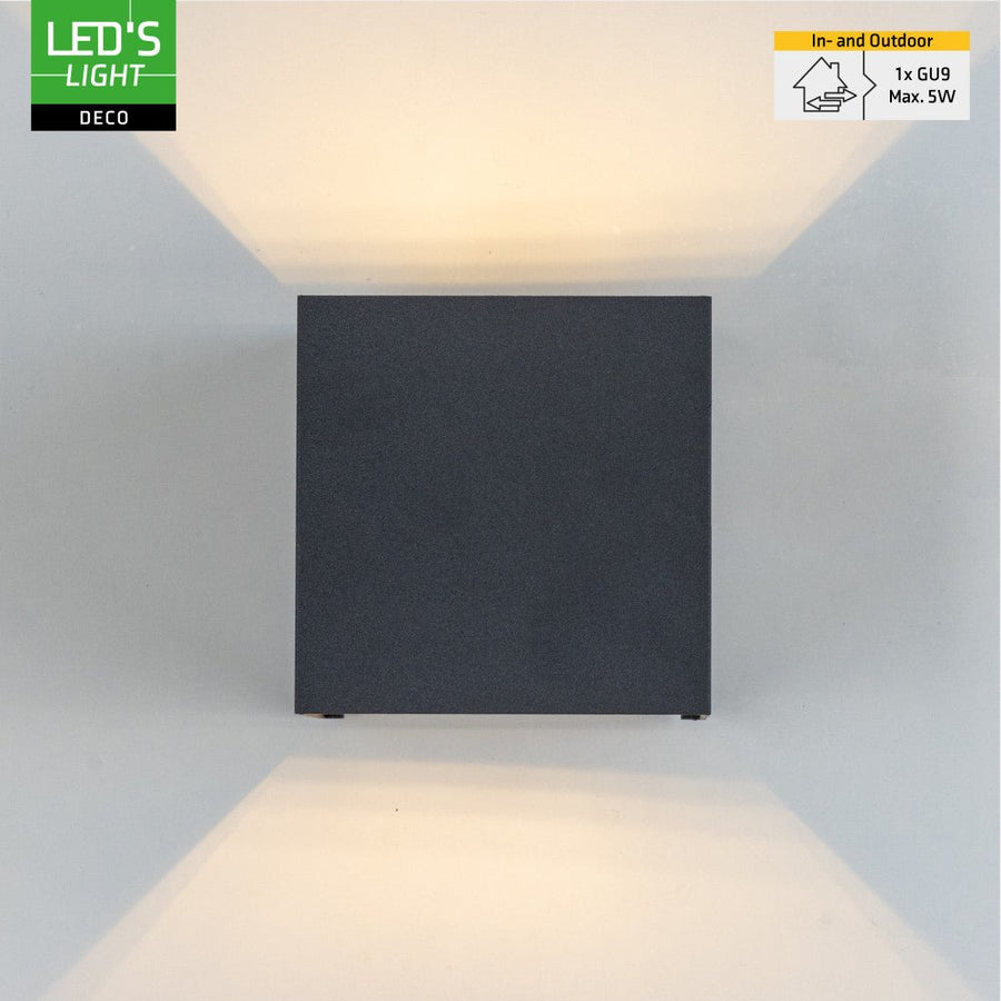 Lumo Cube Anthrazit – Wandleuchte ohne Leuchtmittel – ohne 1xG9 – IP65 - lidstore.shop