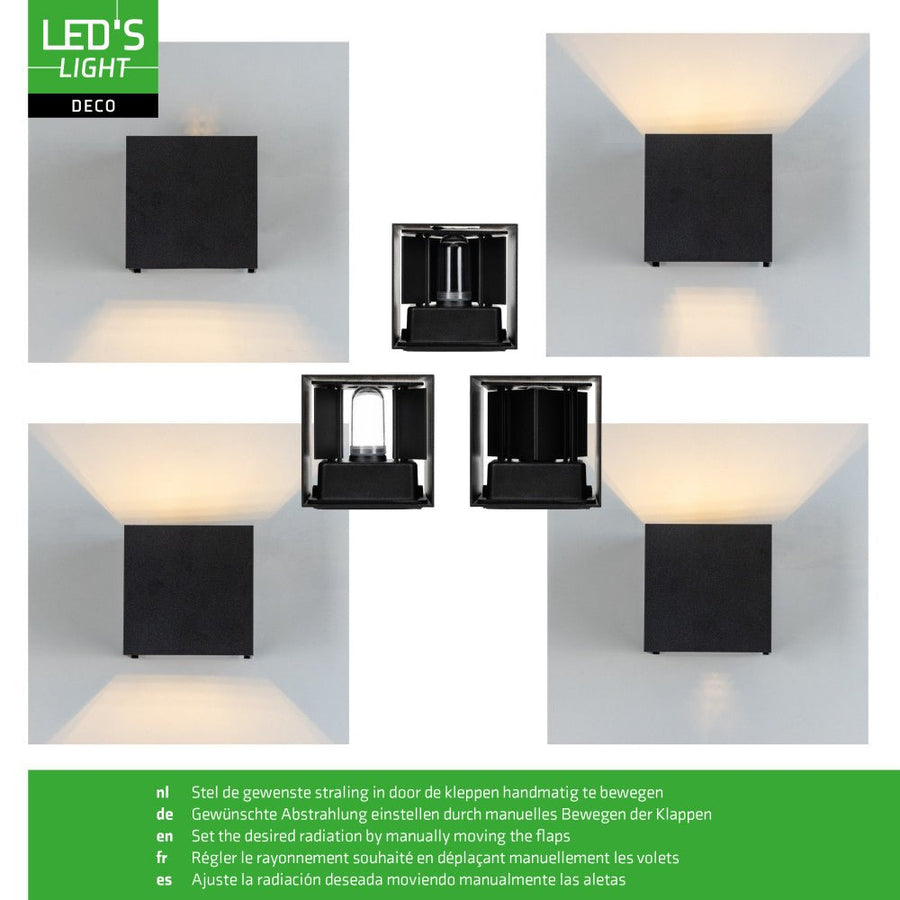 Lumo Cube Black – Wandleuchte ohne Leuchtmittel – ohne 1xG9 – IP65 - lidstore.shop