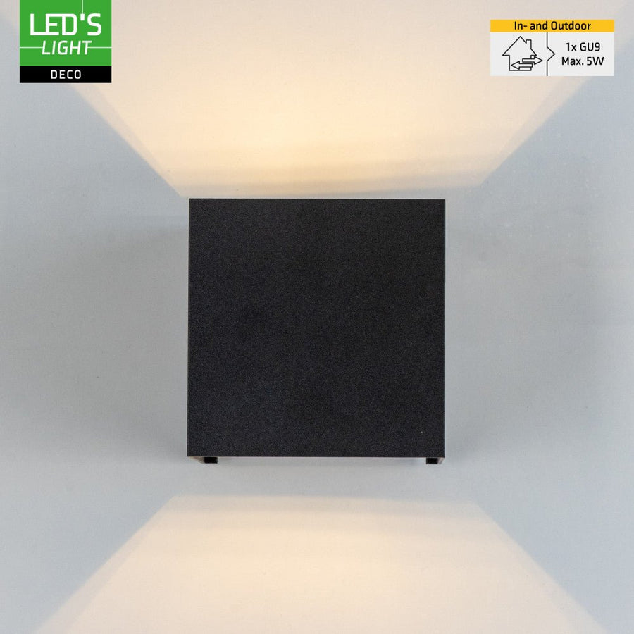 Lumo Cube Black – Wandleuchte ohne Leuchtmittel – ohne 1xG9 – IP65 - lidstore.shop