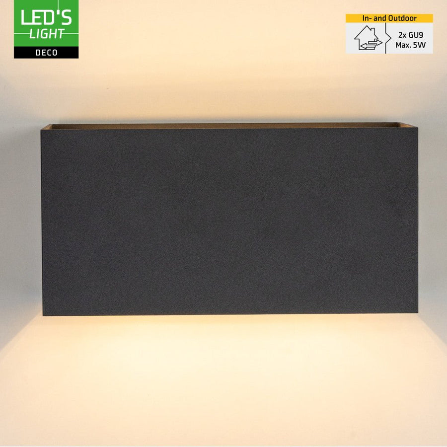 Lumo Recta Anthrazit – Wandleuchte ohne Leuchtmittel – ohne 2xG9 – IP65 - lidstore.shop