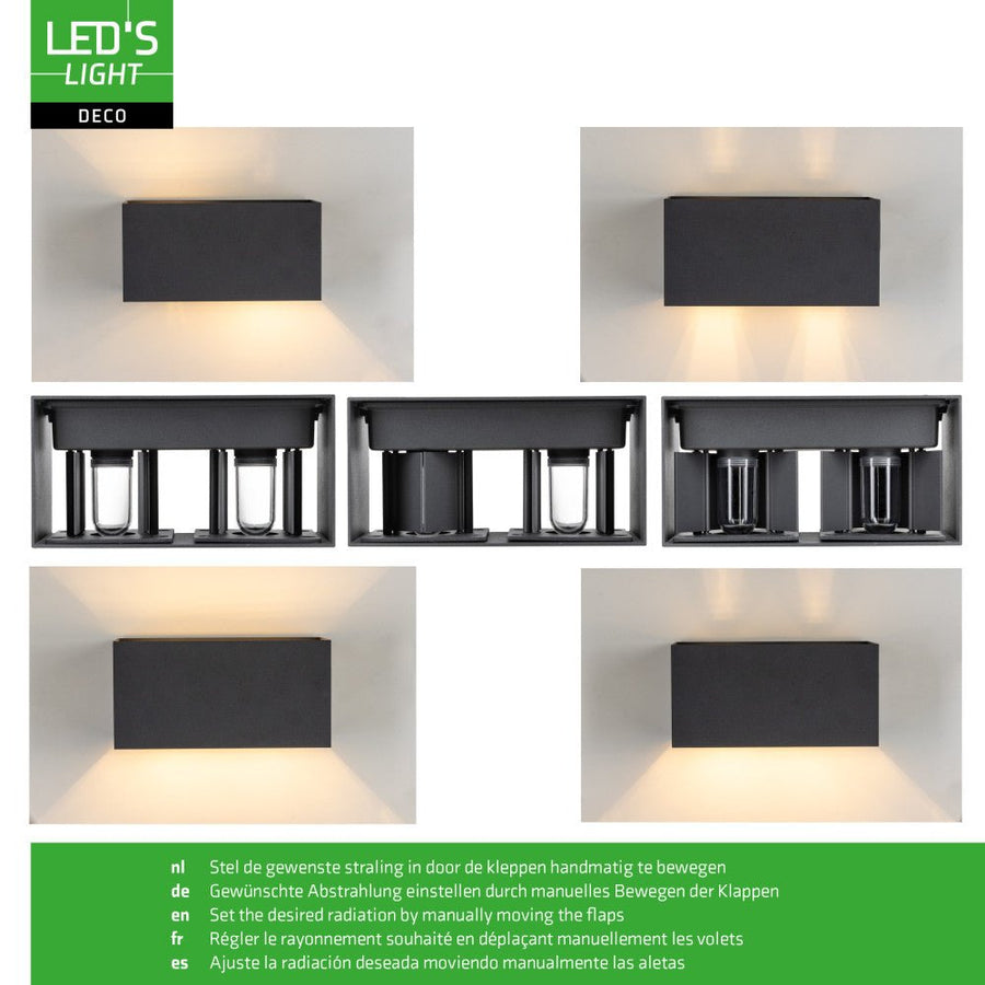 Lumo Recta Anthrazit – Wandleuchte ohne Leuchtmittel – ohne 2xG9 – IP65 - lidstore.shop