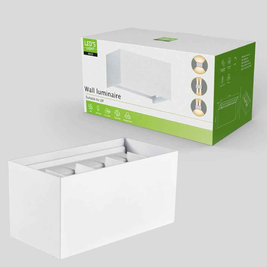 Lumo Recta Weiß – Wandleuchte ohne Leuchtmittel – ohne 2xG9 – IP65 - lidstore.shop