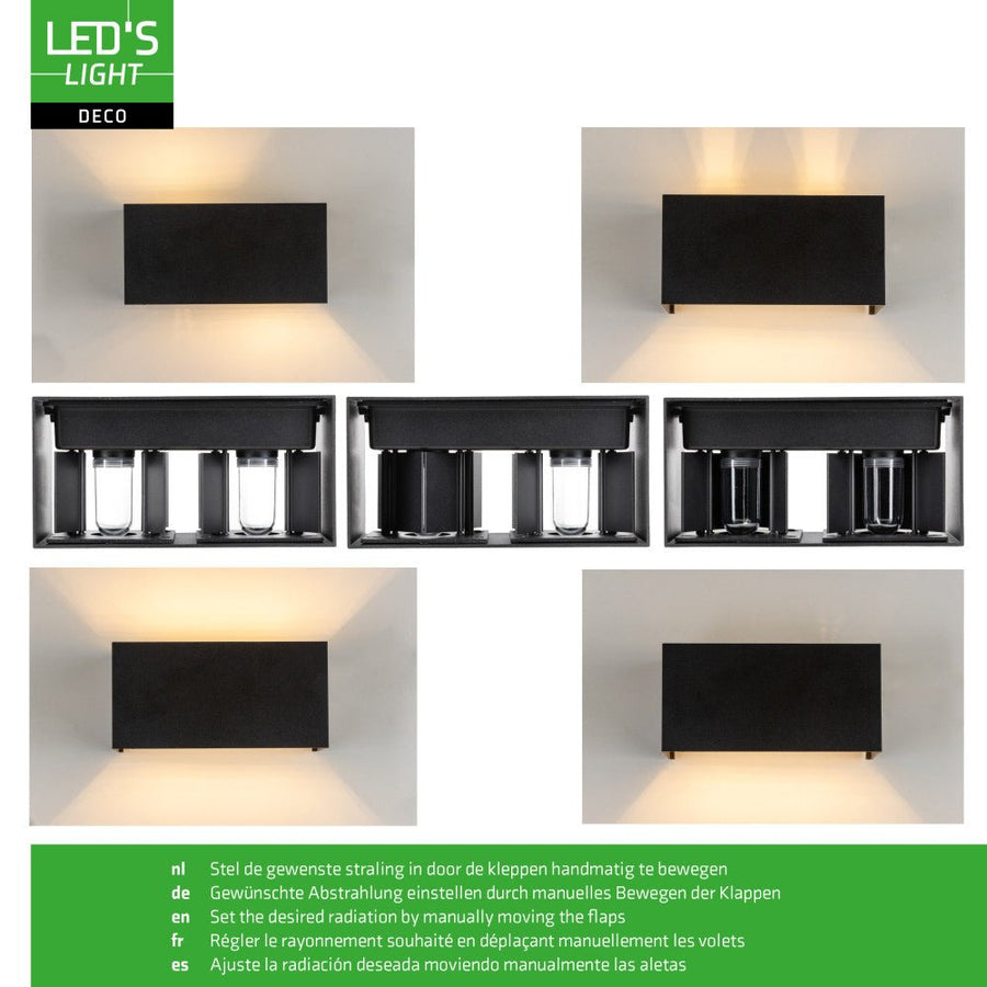 Lumo Recta Black – Wandleuchte ohne Leuchtmittel – ohne 2xG9 – IP65 - lidstore.shop