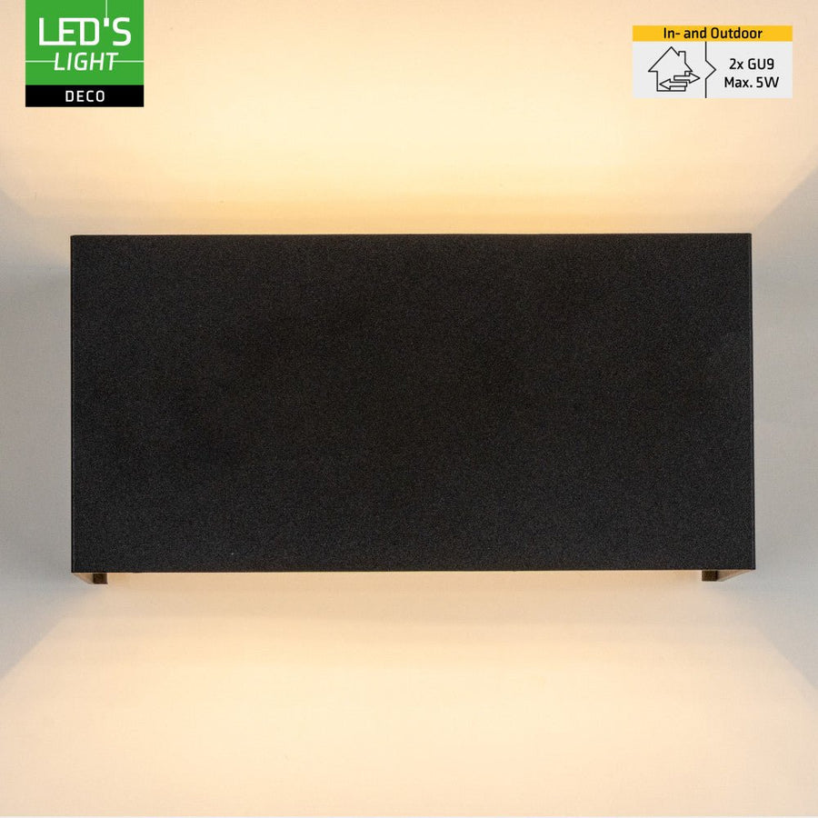 Lumo Recta Black – Wandleuchte ohne Leuchtmittel – ohne 2xG9 – IP65 - lidstore.shop