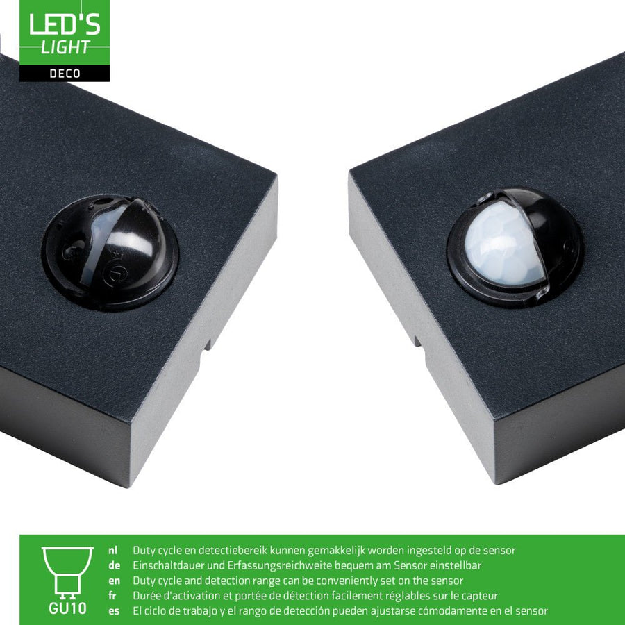 NØRD Abwärtssensor – Aluminium – 1xGU10 – Schwarz – IP44 - lidstore.shop
